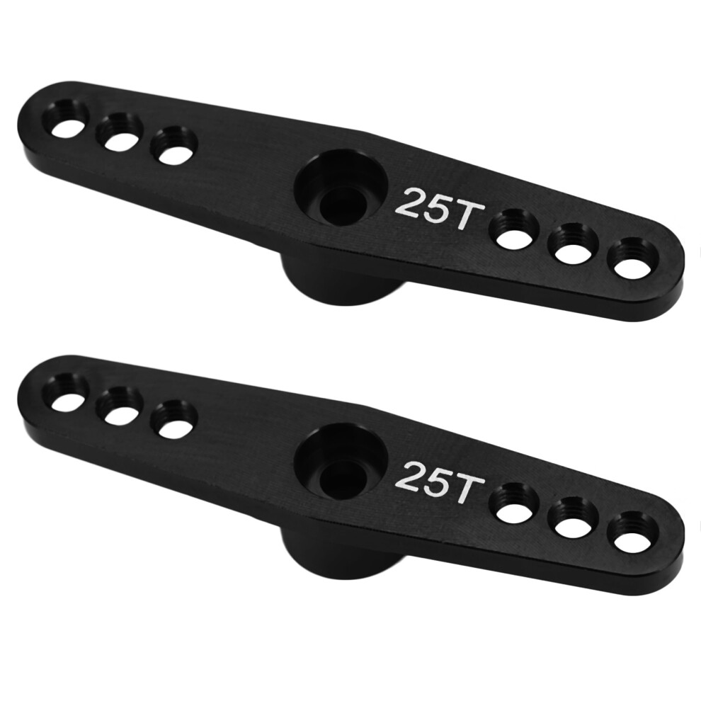 2X 25T Steering Servo Arm Horn Metal Full Throttle Parts Double Steering Arm For Futaba Black 4711661762171