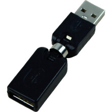 2X Schwarz USB 2.0 Maennlich zu USB Weiblich 360 Grad Drehwinkel Winkel Erweiterung Adapter