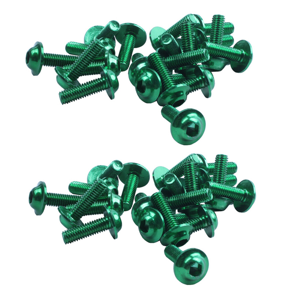 40 Pcs Green Aluminum Alloy Motorcycle Hexagonal Bolts Screws M6 6033495064626