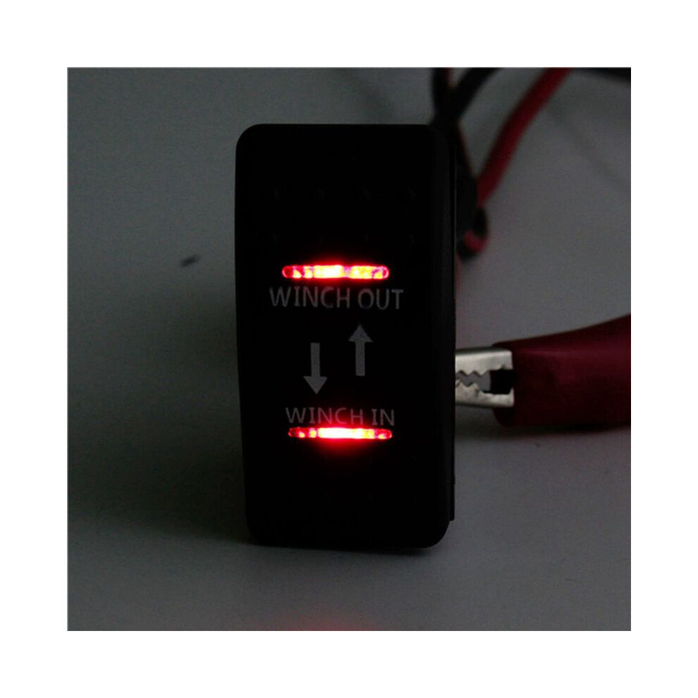 6X 12V 20A Winch In Winch Out -Off- Rocker 7 Pin Led Red 6031250399501