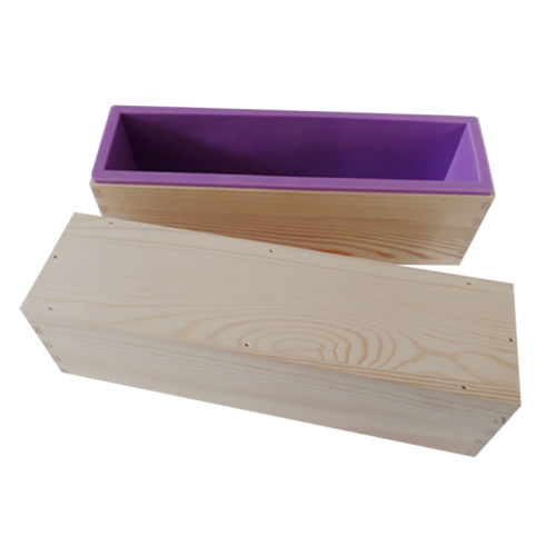 (purple) Rectangular Silicone Soap Mold Wooden Box DIY Tools Toast Loaf Baking Cake Molds 2