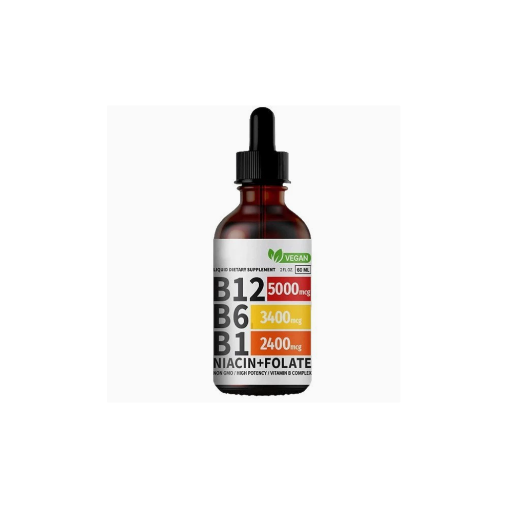 Vitamin B Complex Supplement with B12 B6 B1 Niacin and Folate, Natural Daily Nutritional Wellness Formula for Body Maintenance