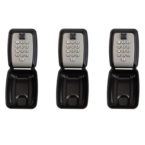 3X Key Box Wall Mounted Large Key Box Secure Outdoor Key Box with 12 Code Rustproof  Heavy Duty Key