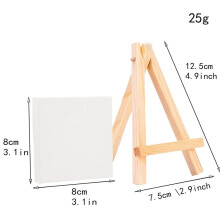 36Pcs Artists  Easel +3 Inch X3 Inch  Canvas Set Painting Kids  DIY Drawing Small Table Easel for School