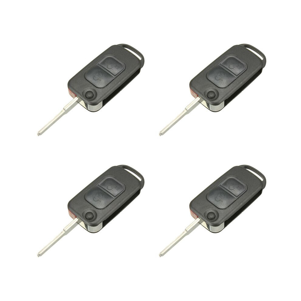 4X 2 Button Flip Remote Key Case Hu64 Blade Fob For A C E S W168 W202 Car 4714120369461