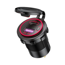 2X PD Type C USB Car Charger and QC 3.0 Quick Charger 12V Power Outlet Socket with /Off for Motorcycle RV ATV