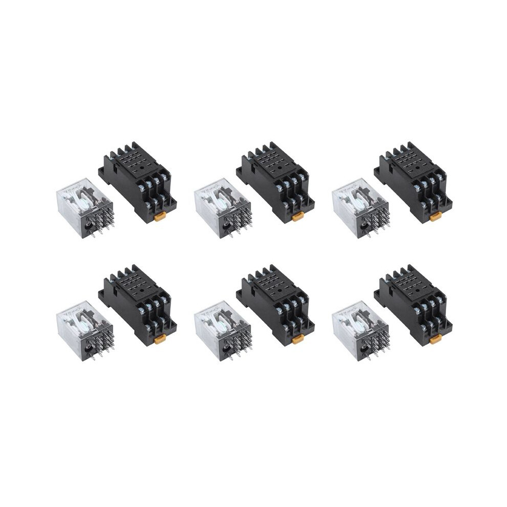 6X 24V Coil Volt 4Pdt 14 Pin Terminal Electromagnetic Relay Hh54p 4712483926871