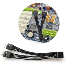 3X Hauptplatine Audio HD Verlängerungskabel 9Pin 1 Buchse Auf 2 Stecker Y Splitterkabel Schwarz für PC DIY 10cm