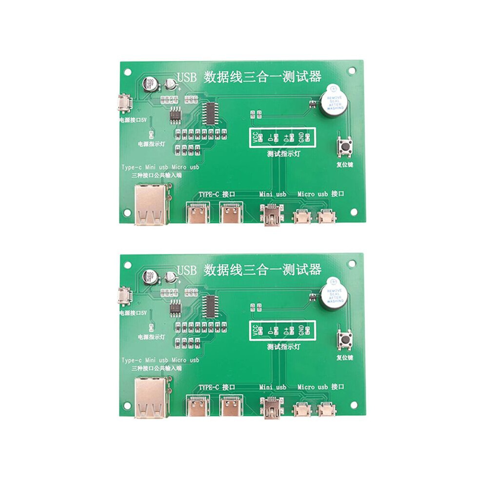 2X Usb Cable Tester, Data Wire Test Fixture Precise Type-C/ Usb/Micro-Usb Usb Cable Tester Charging Cable Tester 4714038611423