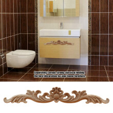 8 Stück Holz Applikationen und Onlays, Unlackiert DIY Dekorative Holz Geschnitzte Onlay Applikationen für Bett Tür Schrank Kleider Schrank