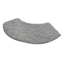 1 Stück Bogenförmige, Wasserabsorbierende Fußmatte, Sektorförmiger Teppich, Fußmatte für Den Duschraumeingang, Rutschfeste Matte, Grau