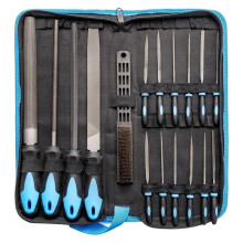 12pcs Needle File Set, High Carbon Steel Metal & Wood Files with Case, Half-Round, Round, Triangle and Flat Files