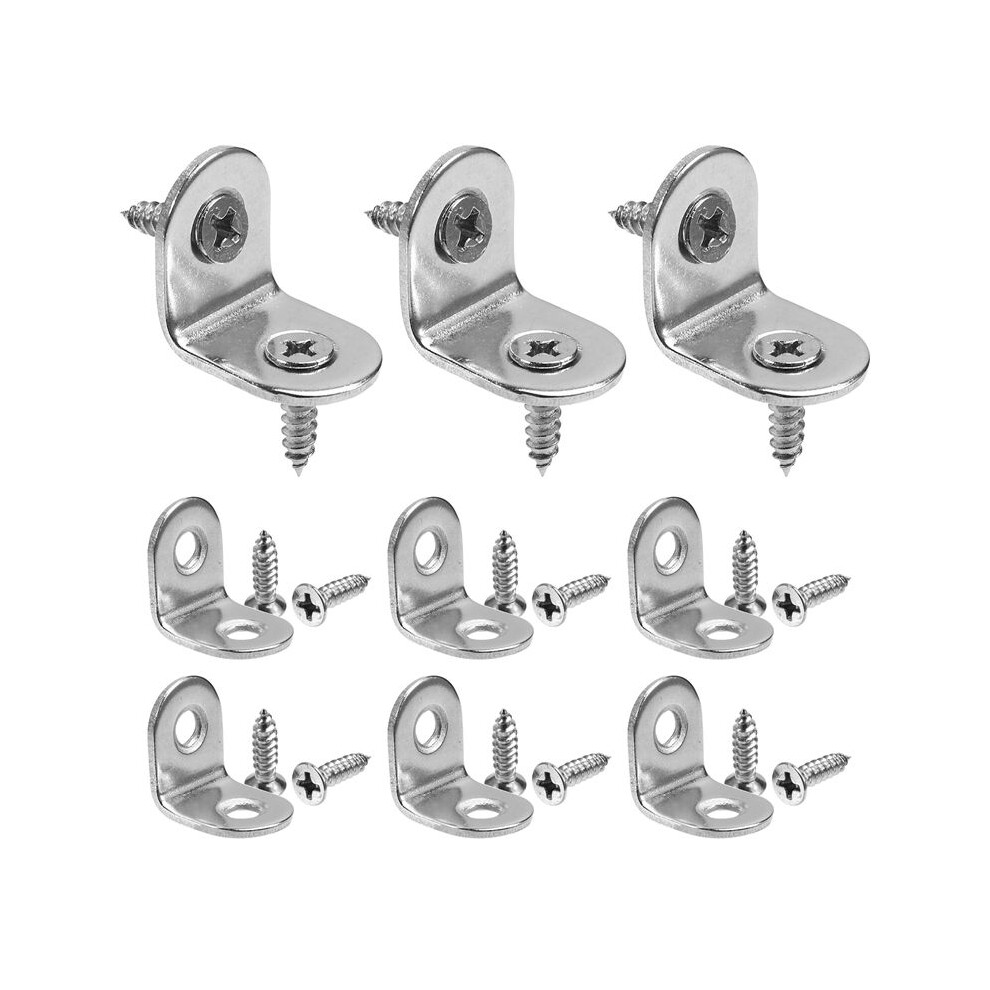 100Pcs L Brackets For Shelves Corner Brackets For Wood Angle Bracket Stainless Steel With Screws Bracket Set 4712817867009