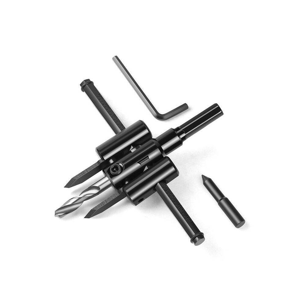 30-120Mm Adjustable Hole Opener Circle Hole Cutter Circle Hole Saw Aircraft Type Wood Drill Bit Diy Tool 1 Set 4712844170103