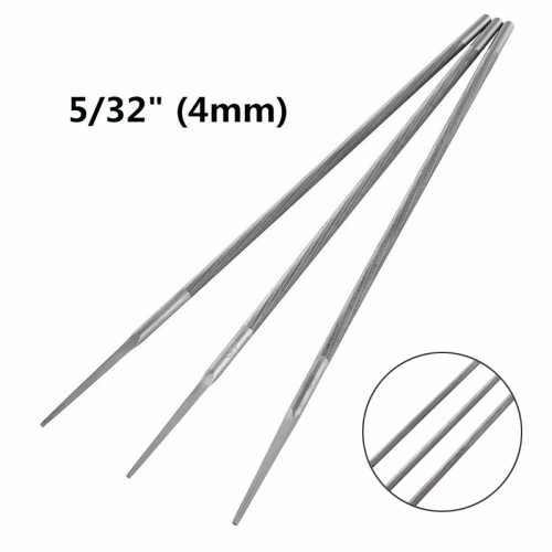 3PCS 4mm 7.9" Round Sharp Chainsaw Sharpening Rod Saw Chain Files Sharpener Tool 1