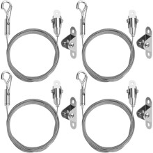 Kit di 4 Fili per Appendere Quadri, Kit di Fili per Appendere Cornici In Acciaio Inossidabile Resistente e Regolabile per Cornici, Lampade