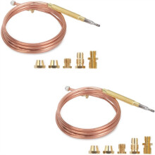 2PCS Thermocouple Kit ,Stove Universal Thermocouple Fireplace Replacement Kit with 5 Adaptors for Stove Fireplace B