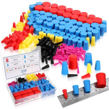350 Pcs Silicone Rubber Stoppers 8 Size 1/16" to 5/8" Tapered Plug Kit for Protecting Hole Plugs, Spraying, Coating