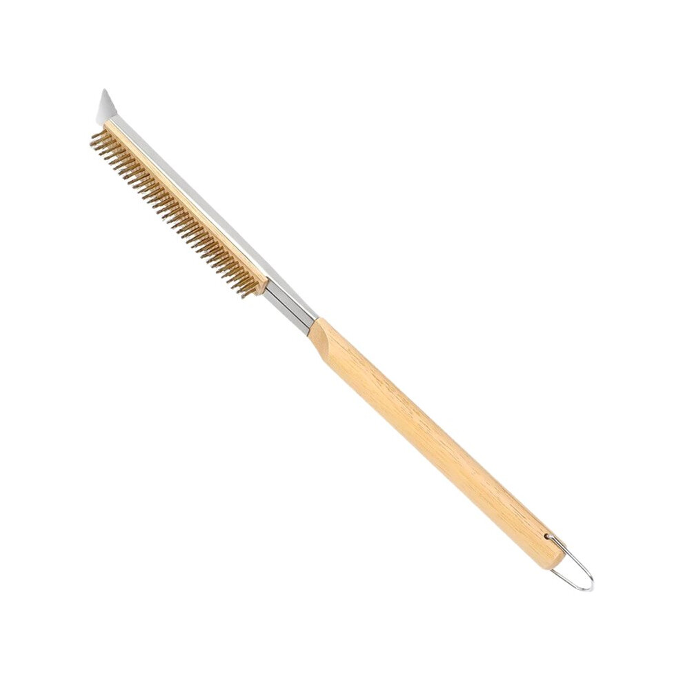 Pizza Oven Cleaning Brush, Wooden Handle, Bristles, Copper Brush For Oven Cleaning 4711464483754