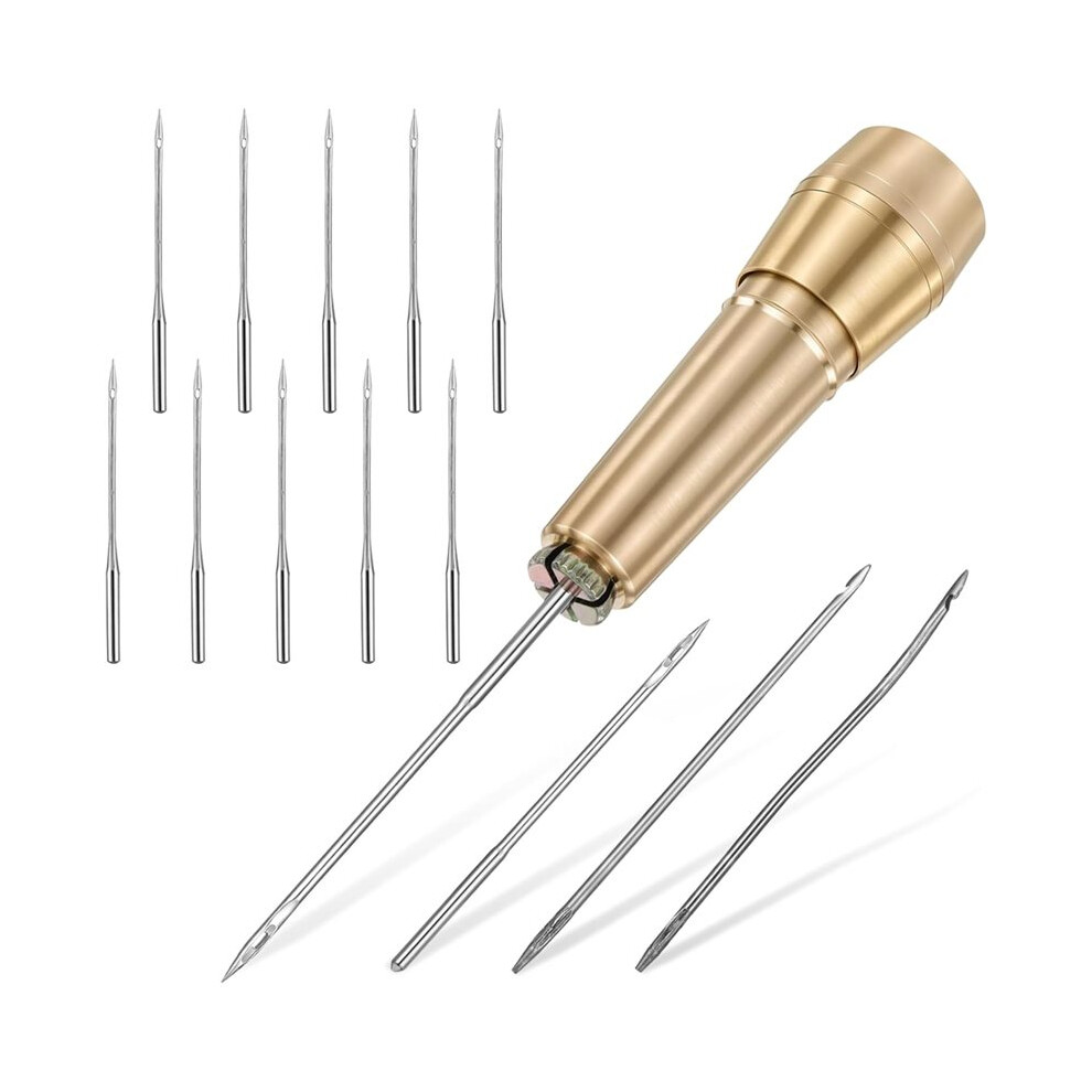 14Pcs Leather Sewing Awl Needle Kit With Copper Handle Leather Sewing Awl Needle With 13 Needles For Needles Kit 6032556375947
