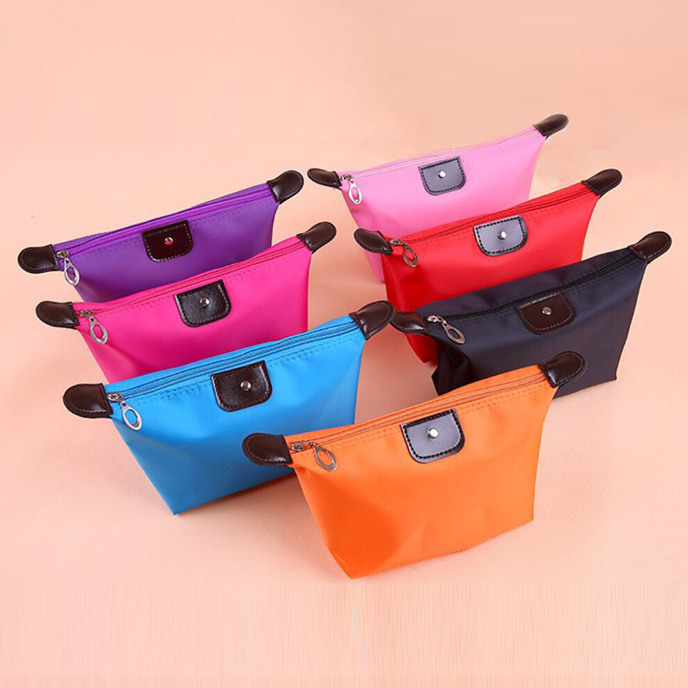 Purple (Purple) Waterproof Cosmetic Makeup Purse Foldable Wash Bag Organizer Pouch Pencil Case Dumpling Shape Handbag