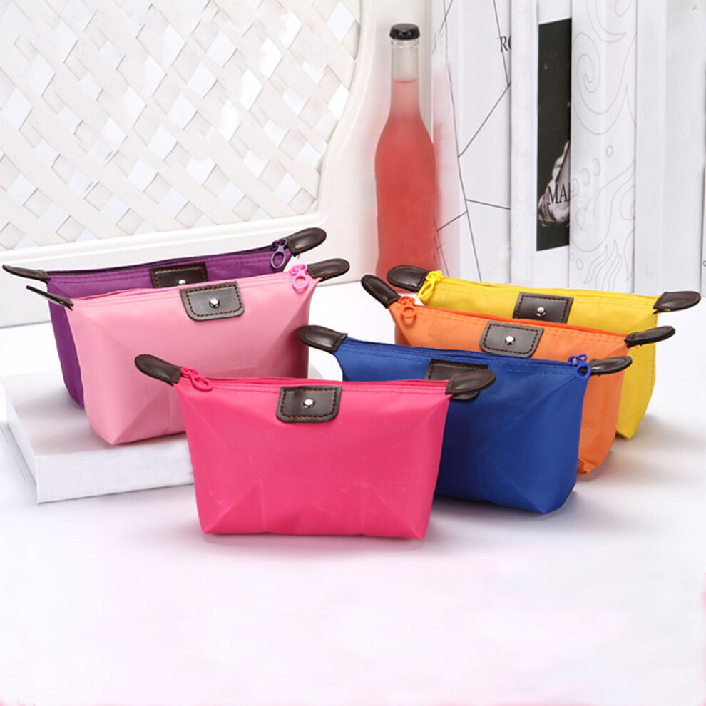 Blue (Royal ) Waterproof Cosmetic Makeup Purse Foldable Wash Bag Organizer Pouch Pencil Case Dumpling Shape Handbag