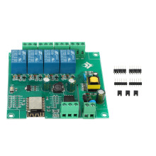 ESP8266 MóDulo de Relé InaláMbrico WIFI de 4 Canales Placa desarrollo Wifi ESP-12F para Fuente de AlimentacióN para AC / 5V / 8-80V
