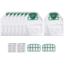 Per VK200 FP200 Ricambi per Folletto Sacchetto per Aspirapolvere Filtro di Ricambio 8 Sacchetti VK200+2 Filtri HEPA+12 Fragranze