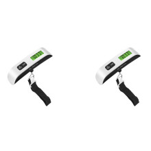 2X LCD Digital Hängvåg Bagageresväska Bagageviktsvåg med Bälte för Elektroniskt Viktverktyg 50 Kg/110 Lb, Svart