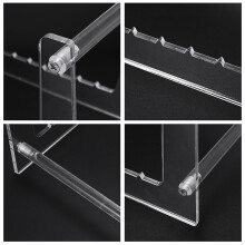 Clear Vinyl Record Stand Holder for Desktop Album Storage, Acrylic Vinyl Record Shelf Display 50 LPs
