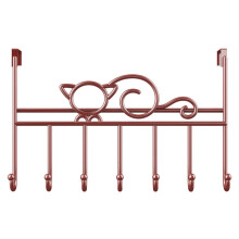 7-Hook over Door Hanger Iron Art Bag Clothes Key Scarf Hanging Holder Bathroom Kitchen Home Back Door Organizer