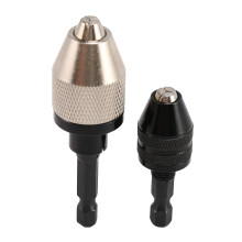 2 Pieces Keyless Drill Chuck 1/4 Inch Hex Shank Keyless Drill Chuck Fast Change Adapter in 0.3-6.5 mm, 0.3-3.6 mm
