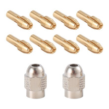 10Pcs Brass Collet for , Replacement 4485 Quick Change Rotary Drill Nut Tool Set with Two Metal Change Collet Nut