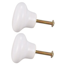2Pcs Porte En Céramique Poignées Rondes Armoires de Cuisine Placard Penderie Boutons de Tirage Blanc S