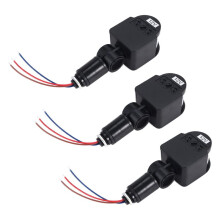 3 DéTecteurs de Mouvement Noir DéTecteur de Mouvement Interrupteur de LumièRe ExtéRieur Pir Courant Continu 12V Capteur de Mouvement Capteur Pir