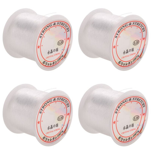 4pcs 0.2mm Diameter Clear Nylon Fish Fishing  Spool Beading String