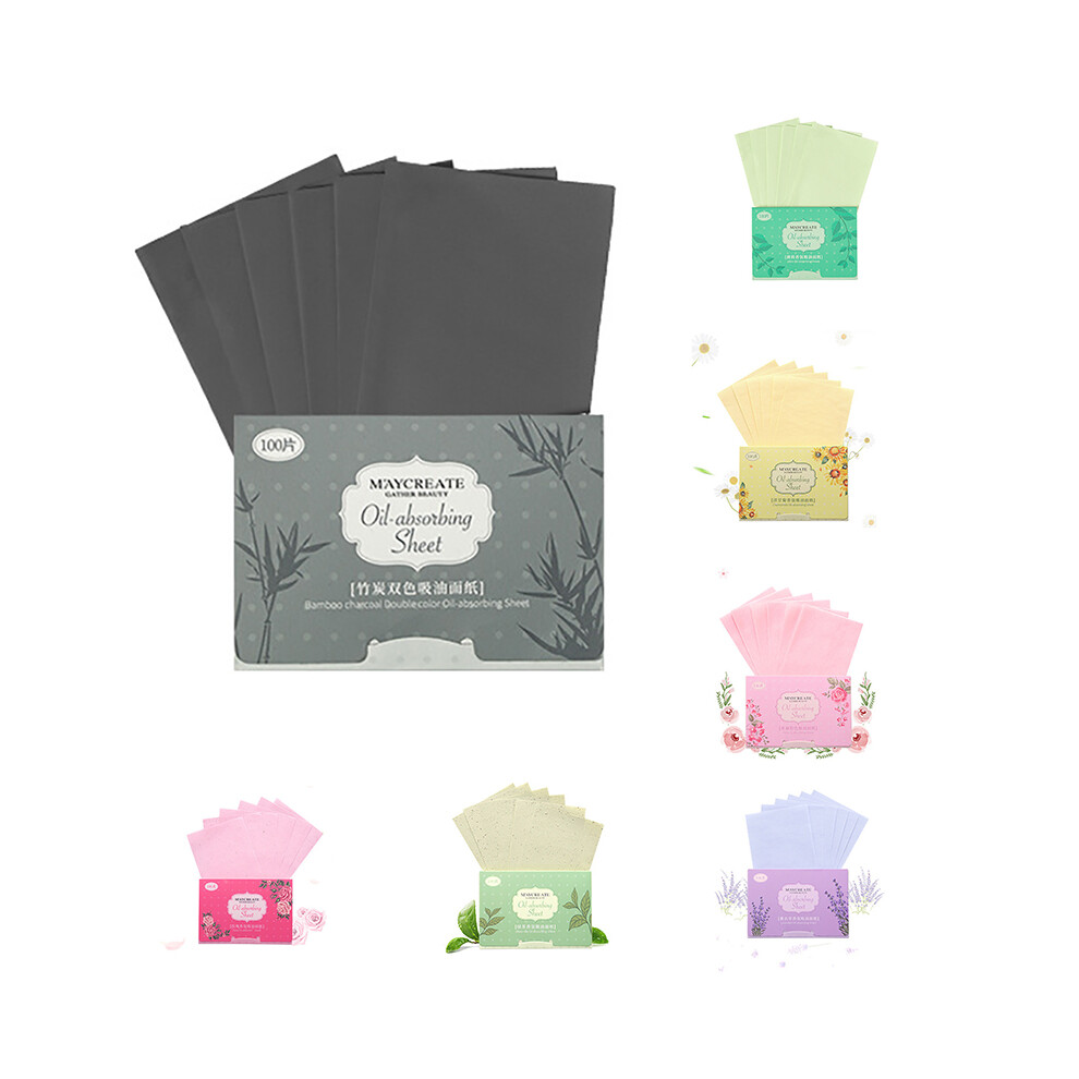 Pink (Pink) 100Pcs Oil Control Paper Film Oil-Absorbing Blotting Facial Face Clean Sheets