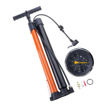 Pompe à pied pour vélo avec jauge, haute pression,-Orange