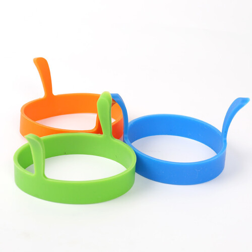 (Blue) Silicone Egg Fried Ring Binaural Fried Egg Mould Kitchen Breakfast Fried Egg Tool