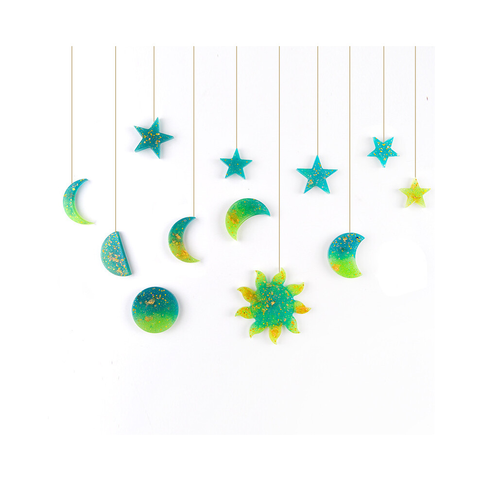 (#04) Moon Star Sun Keychain Pendant Jewelry Epoxy Resin Casting Silicone Mold Craft Tool