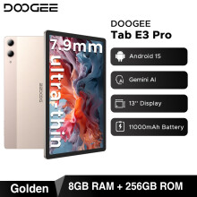 (Gold) DOOGEE Tab E3 Pro Tablet Gemini AI 13'' Screen Android 15 8GB 256GB 11000mAh Battery Smart Pad,Gold/Black/Grey