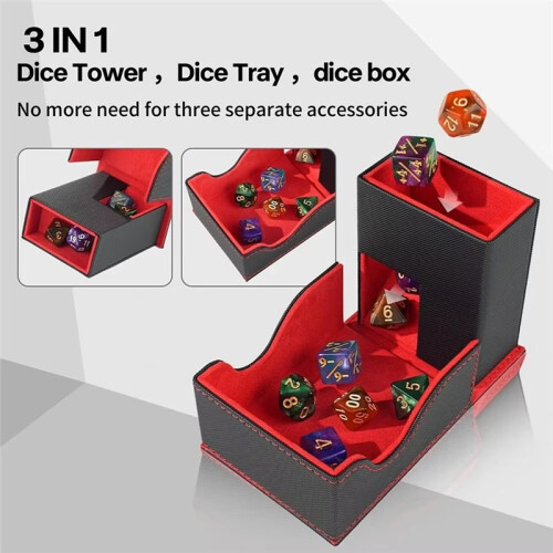 Portable Foldable Dice Roller Tower with Bag Dice Tray Special Design Convenient Dices Box for RPG Table Top Gaming 1