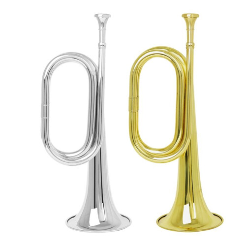 Trumpet Musical Instrument Small Brass Bugle for Orchestra Beginners Silver 2
