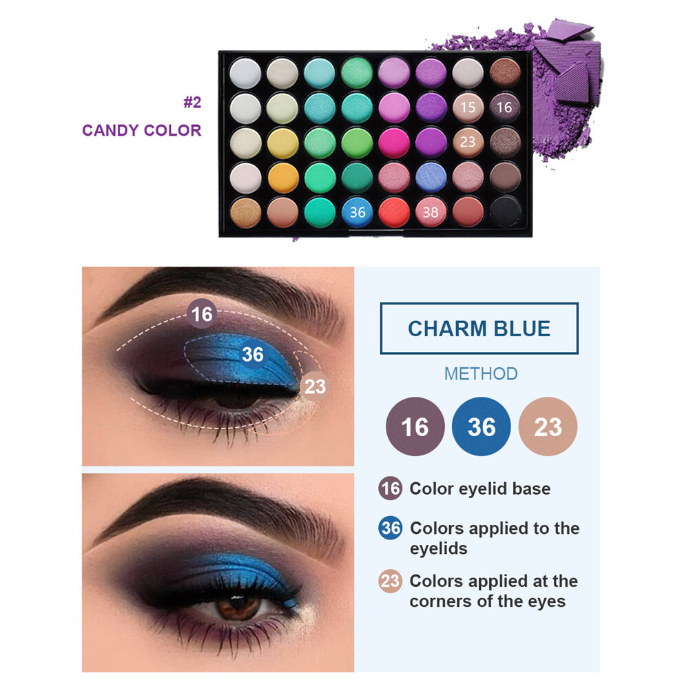 (#1) 40-Color Matte & Shimmer Eyeshadow Palette - Creamy Eye Makeup Set