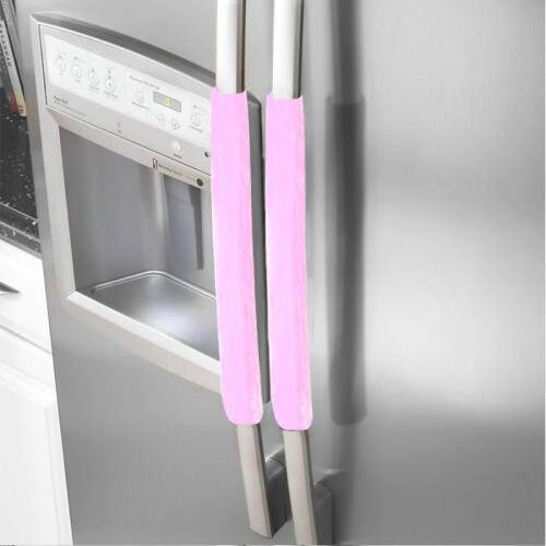(Purple) 2PCS Refrigerator Door Handle Cover Kitchen Decor Antiskid Anti-static Protector 2