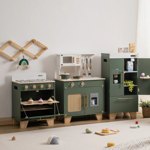 ROBUD Wooden 3 Pieces Kids Kitchen Playset