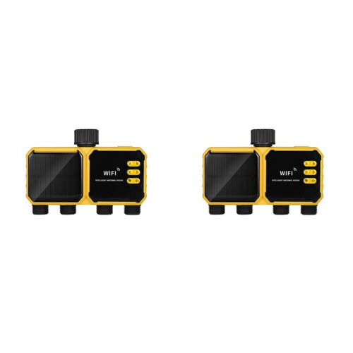 2X 4 Outlets WIFI Solar Irrigation Timing Controller Solar Irrigation Timer Automatic Irrigation System Water Timer