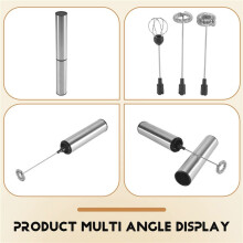 Milk Frother Handheld Coffee Frother Electric Whisk, USB Rechargeable Foam Maker Bubbler Egg Beater for Hot Chocolate