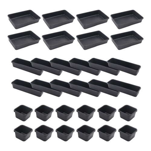 Tool Box Organizer and Storage Tray, Tool Box Drawer Organizer Bins, Toolbox Organizer Tray Divider Set, Black 32 Pack