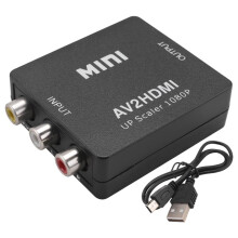 Convertidor RCA una AV una 1080P RCA CVBS Adaptador Convertidor de Audio y Video PAL / NTSC para TV / PC / PS3 / STB / VHS